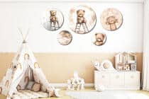 Okrągłe obrazy dla dzieci z Misiami i Gwiazdkami | Bajkowa dekoracja ścienna do pokoju dziecka, przedszkola 42186 - miniaturka 6