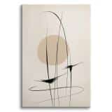 Nowoczesny Obraz na płótnie- Beżowa Abstrakcja | Minimalistyczny styl Line Art  O94240 - miniaturka 2