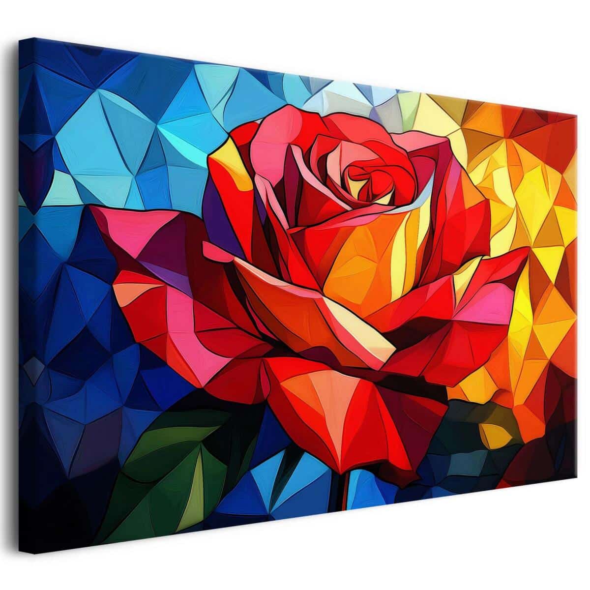 Nowoczesny Obraz na Ścianę – Abstrakcyjna Czerwona Róża | Stylowy Kwiatowy Motyw 3D | Dekoracja do Domu 94091