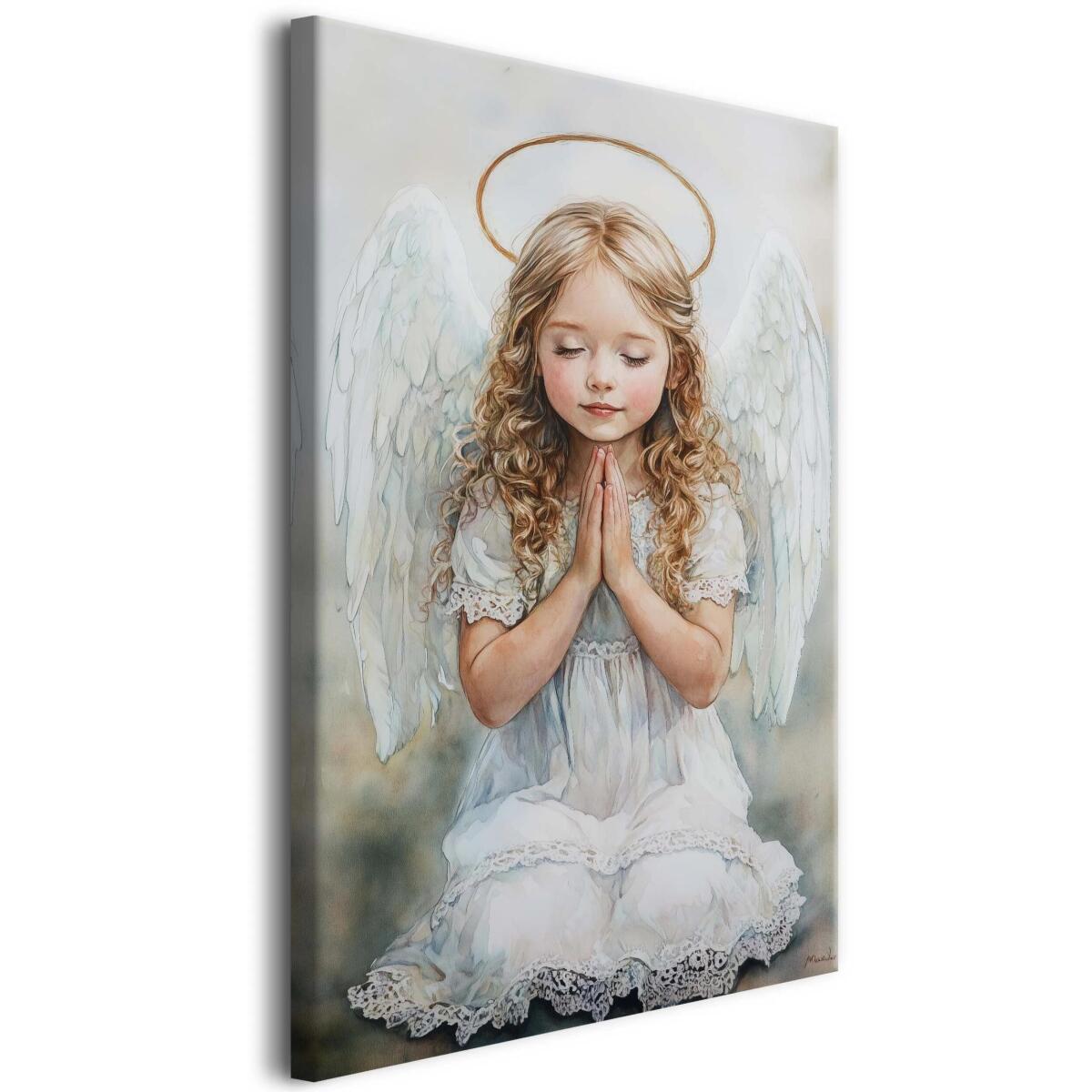 Obraz na Płótnie – Anioł Stróż | Prezent dla dziewczynki z okazji Pierwszej Komunii Świętej 81682