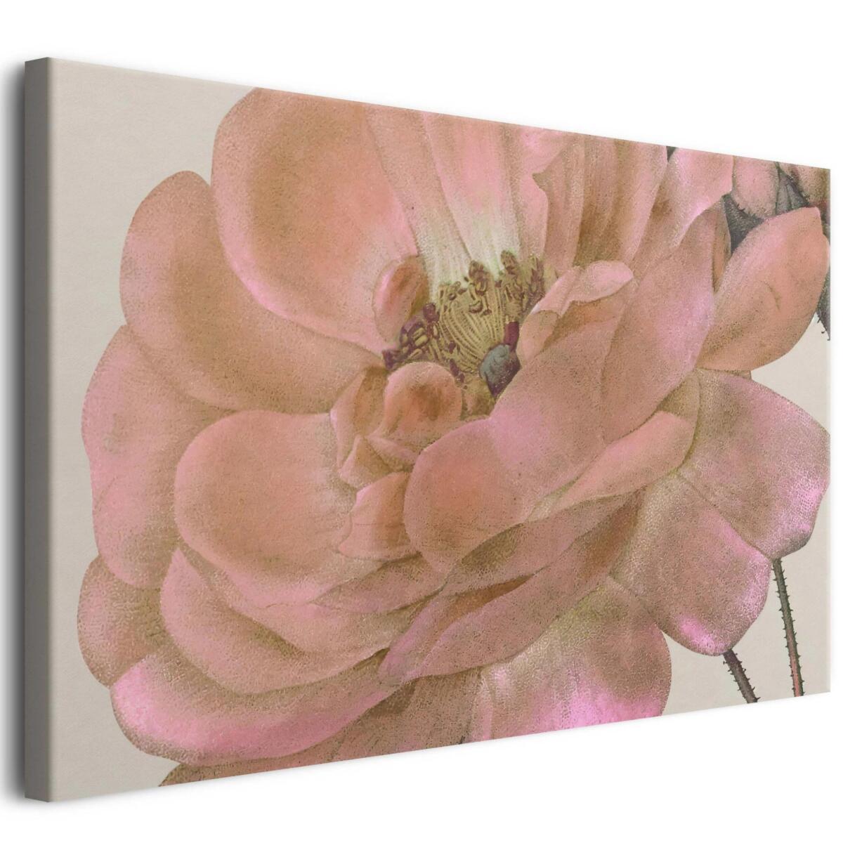 Obraz na płótnie z różowym kwiatem – romantyczna i stylowa ozdoba ścienna 68214