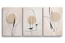Tryptyk do sypialni i salonu- Line Art na beżowym tle | Abstrakcyjne Obrazy na płótnie O94246 - miniaturka 1