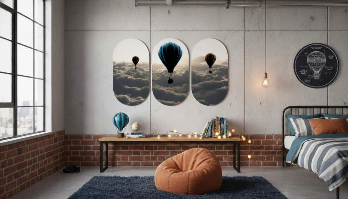 Nowoczesne obrazy na ścianę- Balony w Chmurach | Tryptyk Zachód Słońca 82369 - zdjęcie 4