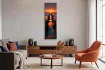 Klimatyczny Obraz na ścianę- Plaża o Zachodzie Słońca | Morski krajobraz do sypialni 94229 - miniaturka 3