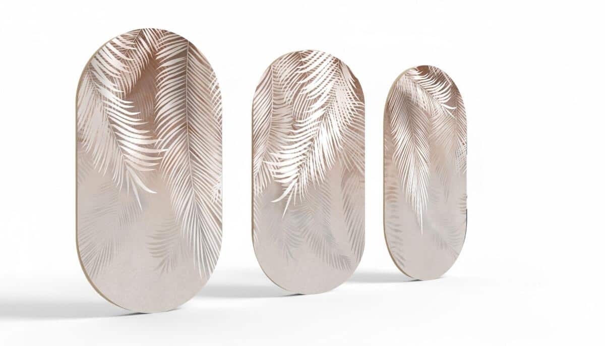 Beżowe Obrazy Boho- Tropikalne Liście | Nowoczesny Tryptyk na ścianę 82377 - zdjęcie 8