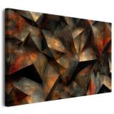 Obraz na płótnie w stylu industrialnym – Geometryczny wzór w odcieniach brązu i złota | Obraz 3D do salonu 68172 - miniaturka 1