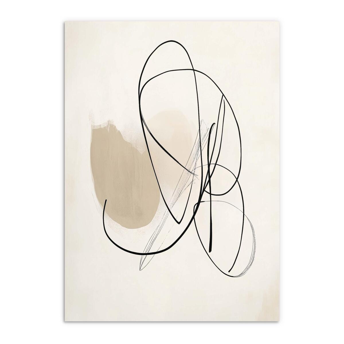 Abstrakcyjna Grafika na Ścianę – Beżowy Minimalizm P94245 - zdjęcie 7