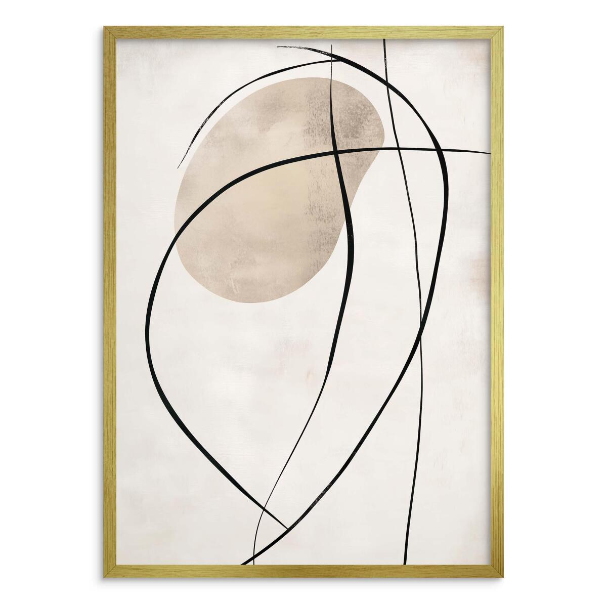 Stylowy Plakat Line Art – Organiczne Kształty i Beże | Nowoczesny Obraz na Ścianę do Biura P94244 - zdjęcie 3