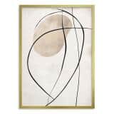 Stylowy Plakat Line Art – Organiczne Kształty i Beże | Nowoczesny Obraz na Ścianę do Biura P94244 - miniaturka 3