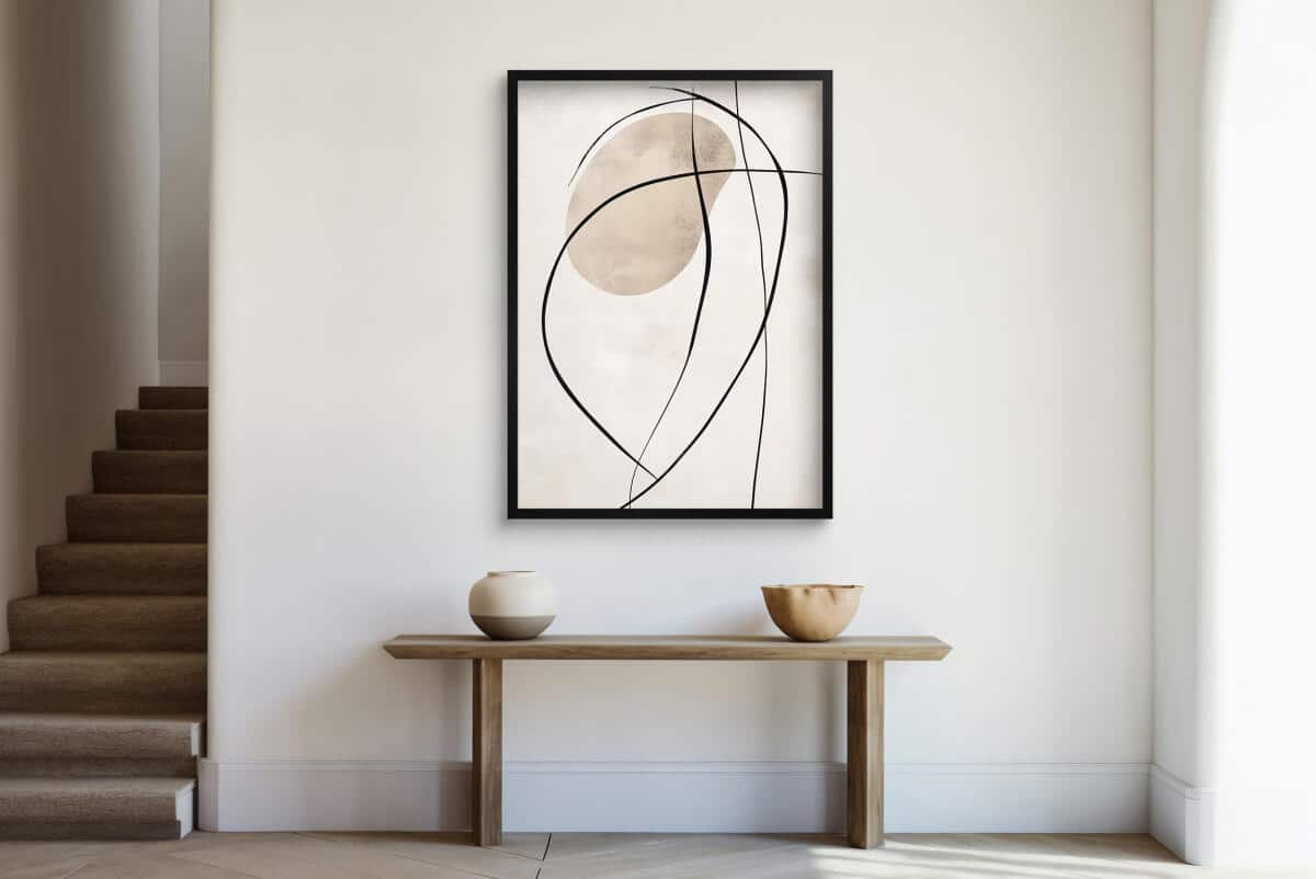 Stylowy Plakat Line Art – Organiczne Kształty i Beże | Nowoczesny Obraz na Ścianę do Biura P94244 - zdjęcie 2
