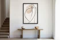 Stylowy Plakat Line Art – Organiczne Kształty i Beże | Nowoczesny Obraz na Ścianę do Biura P94244 - miniaturka 2
