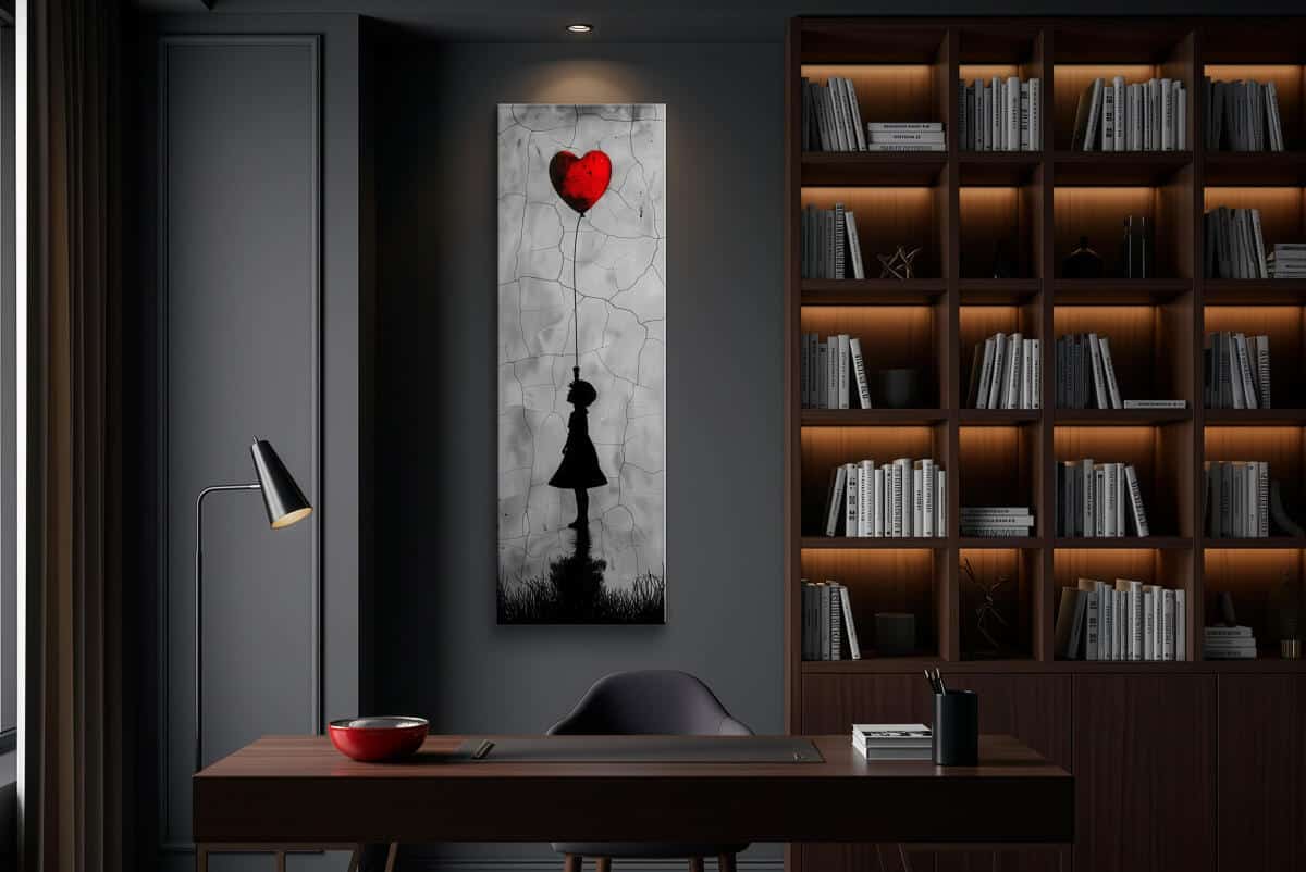 Artystyczny Obraz na płótnie– Dziewczynka z Czerwonym Balonem w Stylu Banksy 94227 - zdjęcie 3