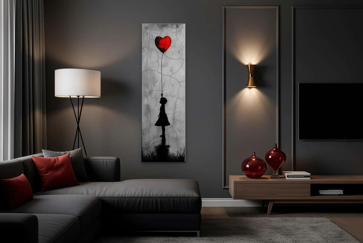 Artystyczny Obraz na płótnie– Dziewczynka z Czerwonym Balonem w Stylu Banksy 94227 - zdjęcie 6