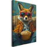 Kolorowy obraz na ścianę– Lis z popcornem | Humorystyczna dekoracja ścienna w stylu Pop Art O94123 - miniaturka 1