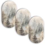 Mglisty Las – Obrazy na ścianę  | Tryptyk w beżach i szarościach do salonu 82375 - miniaturka 1