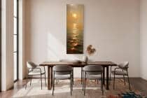 Nowoczesny Obraz do salonu- Zachód Słońca nad Morzem | Złoty Pejzaż Morski 94237 - miniaturka 6