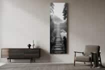 Czarno-biały Obraz na płótnie- Jezioro, Pomost i Góry | Nastrojowy Krajobraz na ścianę 94235 - miniaturka 4