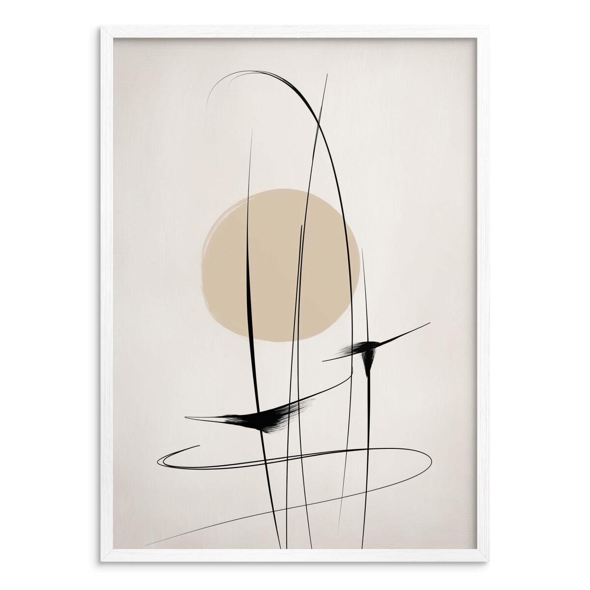 Plakat Góry i Jezioro- Zamglony Krajobraz w beżu i brązie P94240 - zdjęcie 6