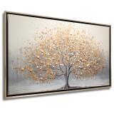 Obraz na płótnie w Ramie American Box | Złote Drzewo | Luksusowa dekoracja wnętrza R68113 - miniaturka 1