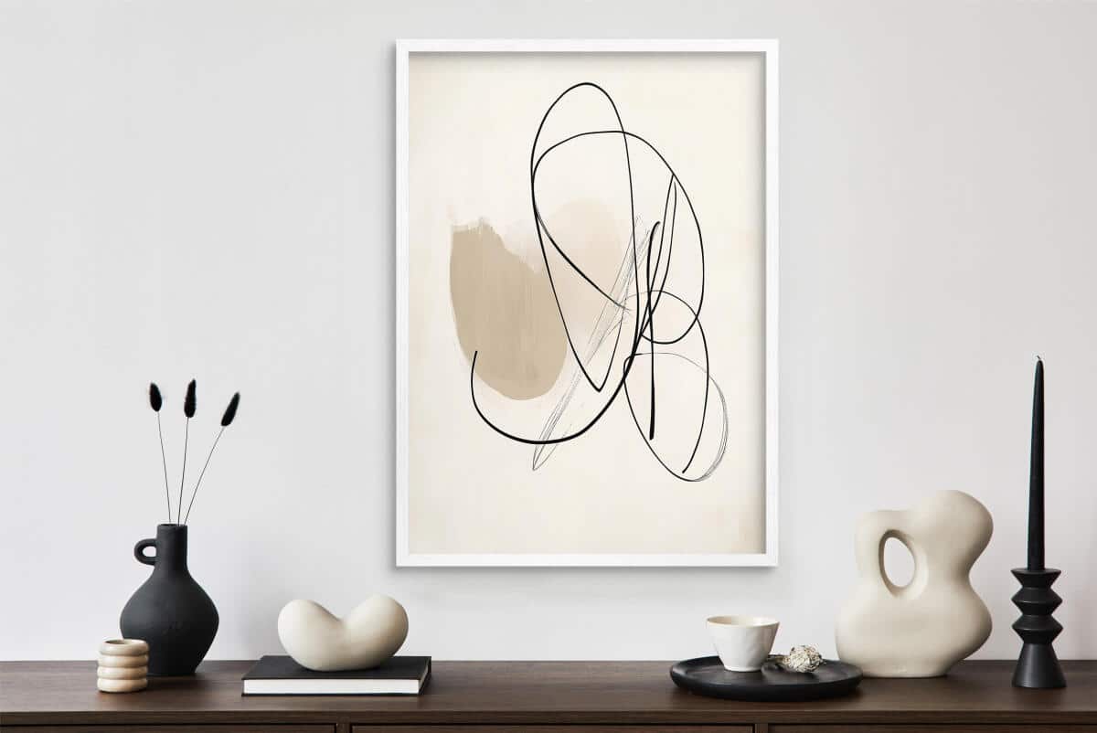 Abstrakcyjna Grafika na Ścianę – Beżowy Minimalizm P94245 - zdjęcie 6