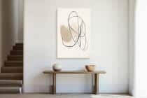 Beżowy Obraz Abstrakcja Line Art | Dekoracja do wnętrz Japandi O94245 - miniaturka 3