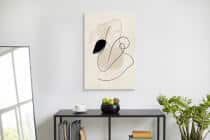 Elegancki minimalizm- Beżowy Obraz na ścianę | Subtelna dekoracja z Czarnymi Liniami O94241 - miniaturka 6