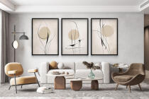 Minimalistyczne Plakaty w stylu Line Art- Beżowa Abstrakcja P94246 - miniaturka 2