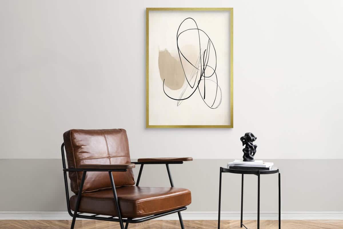 Abstrakcyjna Grafika na Ścianę – Beżowy Minimalizm P94245 - zdjęcie 3