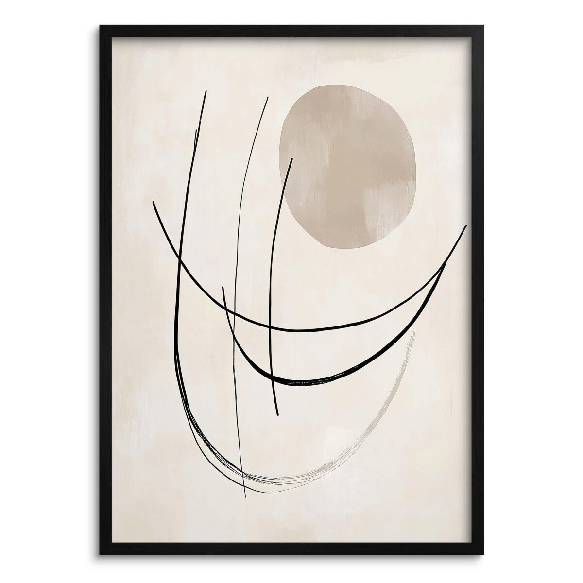 Stylowy Plakat Artystyczny - Abstrakcyjne Linie | Obraz Line Art P94243