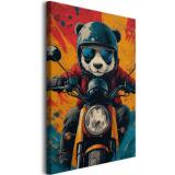 Obraz na ścianę- Panda na motocyklu | Nowoczesna dekoracja street art do salonu i pokoju nastolatka O94210 - miniaturka 1