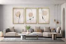 Minimalistyczne Plakaty w stylu Line Art- Beżowa Abstrakcja P94246 - miniaturka 3