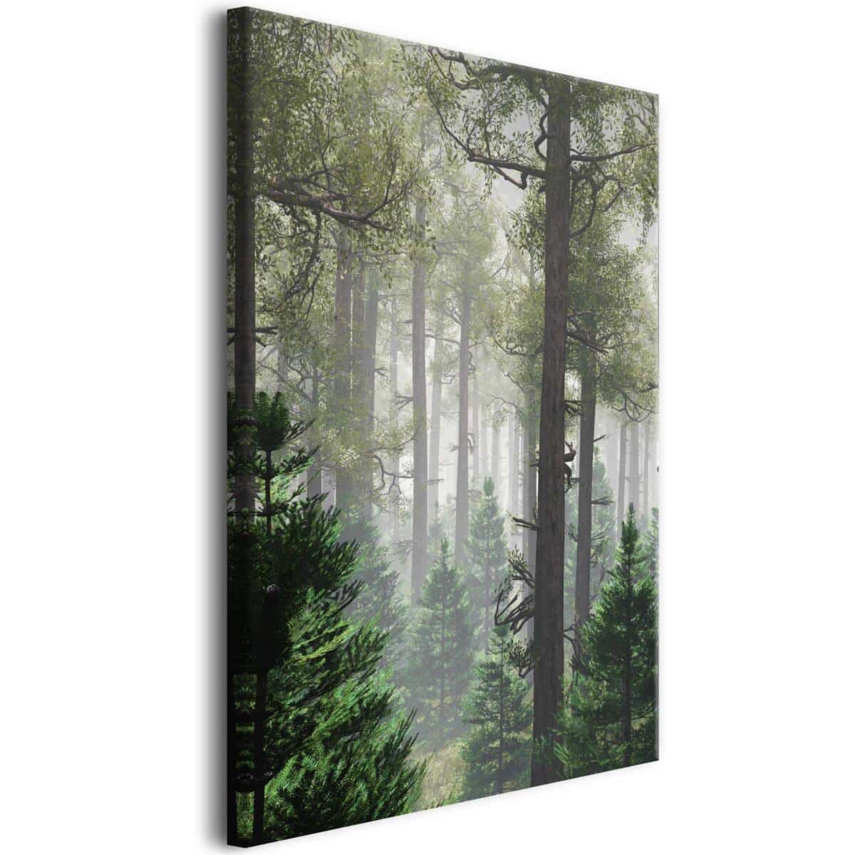 Obraz Leśny Pejzaż na Płótnie | Relaksująca Dekoracja Ścienna | Styl Skandynawski, Minimalistyczny 68185