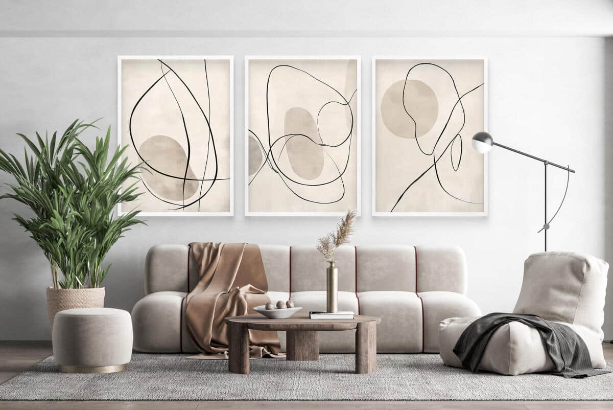 Beżowe Plakaty na ścianę- Subtelna Abstrakcja Line Art P94247 - zdjęcie 8