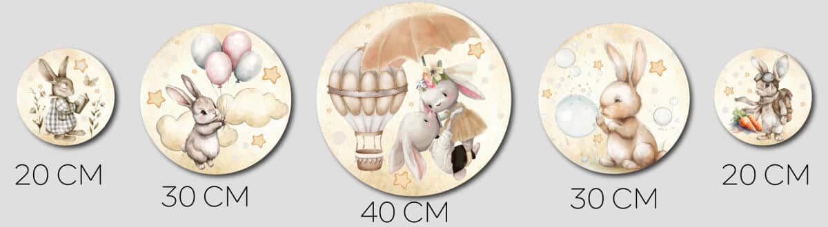 Beżowe Obrazy Dziecięce - Akwarelowe Króliczki | Delikatna dekoracja nad łóżeczko | Ozdoba do przedszkola i żłobka 42191 - zdjęcie 8