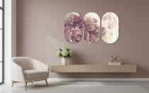 Obrazy z Piwoniami w Stylu Soft Glam | Tryptyk w odcieniach różu 82368 - miniaturka 3