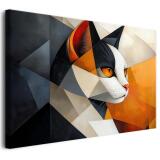 Nowoczesny obraz na płótnie – geometryczny kot | Stylowa ozdoba ścienna do industrialnego wnętrza 94084 - miniaturka 1