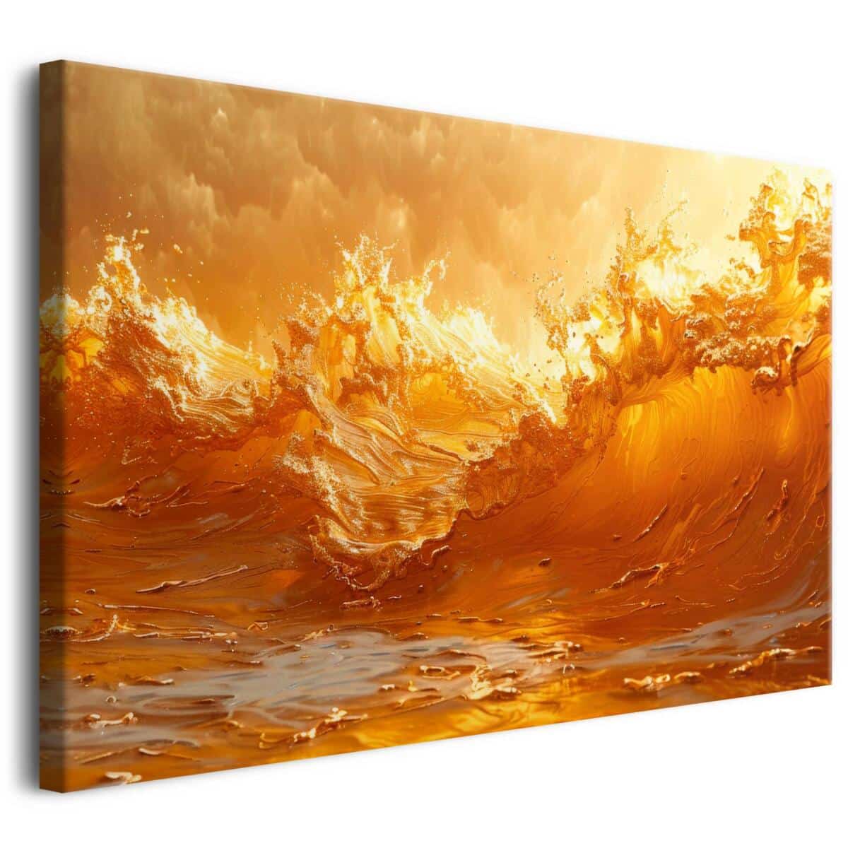 Obraz Złota Fala | Nowoczesny obraz Glamour do salonu w Złocie | Elegancka Dekoracja do salonu 68168