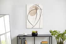 Minimalistyczny Obraz z Czarnymi Liniami- Beżowa Abstrakcja na Płótnie O94244 - miniaturka 7