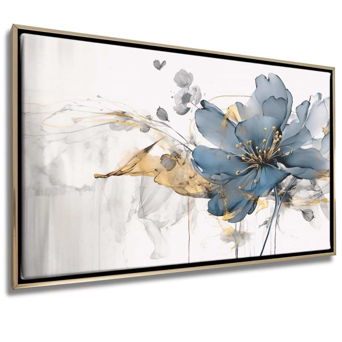 Obraz w Ramie American Box | Abstrakcyjny Niebieski Kwiat- elegancka ozdoba ściany R20876