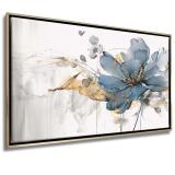 Obraz w Ramie American Box | Abstrakcyjny Niebieski Kwiat- elegancka ozdoba ściany R20876 - miniaturka 1