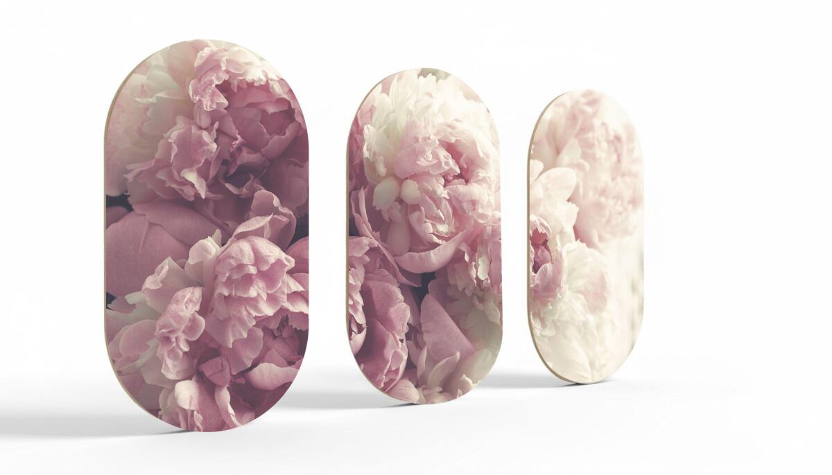 Obrazy z Piwoniami w Stylu Soft Glam | Tryptyk w odcieniach różu 82368 - zdjęcie 6