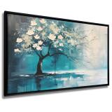 Obraz na płótnie w Ramie American Box | Abstrakcyjne drzewo z białymi kwiatami  R73074 - miniaturka 1