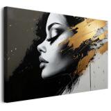 Obraz na płótnie- Portret Kobiety ze Złotym akcentem | Luksusowa dekoracja wnętrza 94069 - miniaturka 1
