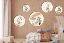 Beżowe Obrazy Dziecięce - Akwarelowe Króliczki | Delikatna dekoracja nad łóżeczko | Ozdoba do przedszkola i żłobka 42191 - miniaturka 5