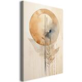 Elegancki obraz w stylu boho – Abstrakcja w akwareli | Minimalistyczny motyw rośliny w beżu 68208 - miniaturka 1