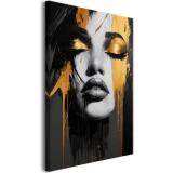 Czarno-Złoty Portret Kobiety | Obraz na Płótnie w Stylu Modern Glamour | Wyjątkowa Dekoracja na ścianę 94053 - miniaturka 2