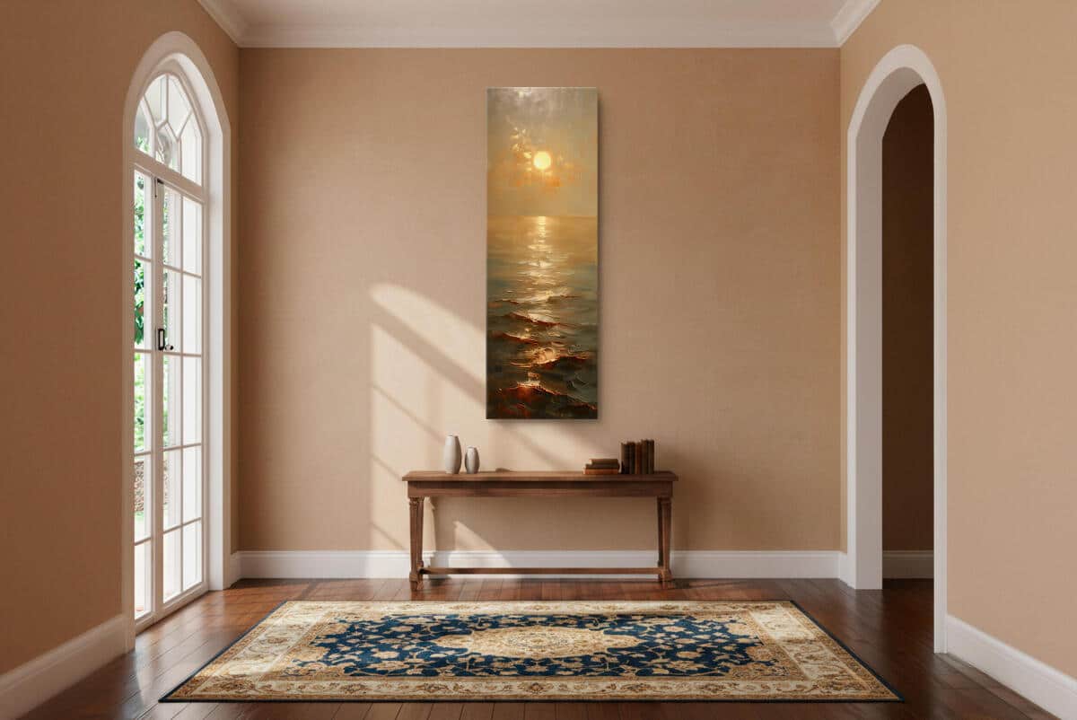 Nowoczesny Obraz do salonu- Zachód Słońca nad Morzem | Złoty Pejzaż Morski 94237 - zdjęcie 3