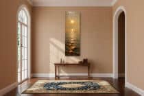 Nowoczesny Obraz do salonu- Zachód Słońca nad Morzem | Złoty Pejzaż Morski 94237 - miniaturka 3