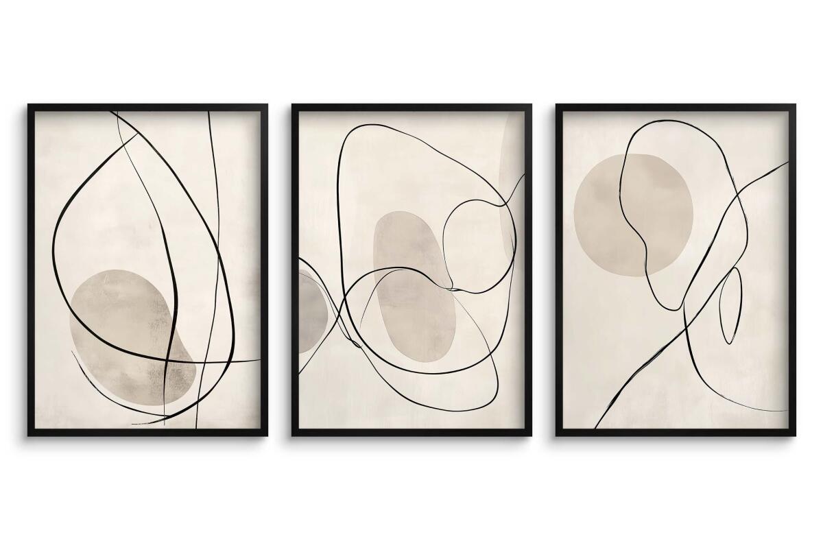 Beżowe Plakaty na ścianę- Subtelna Abstrakcja Line Art P94247 - zdjęcie 7