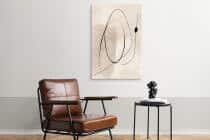 Abstrakcyjny Obraz na płótnie- Czarne linie na beżowym tle O94242 - miniaturka 6